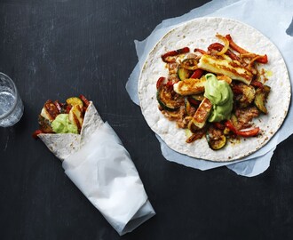 Fajitas med grönsaker och halloumi