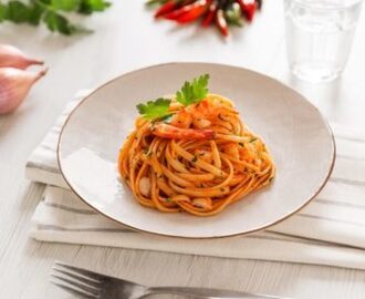 Linguine med räkor och Persilja