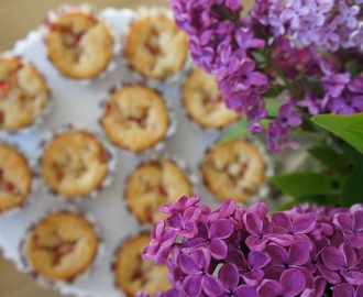 Muffins med Rabarber, Kanel & Vit Choklad