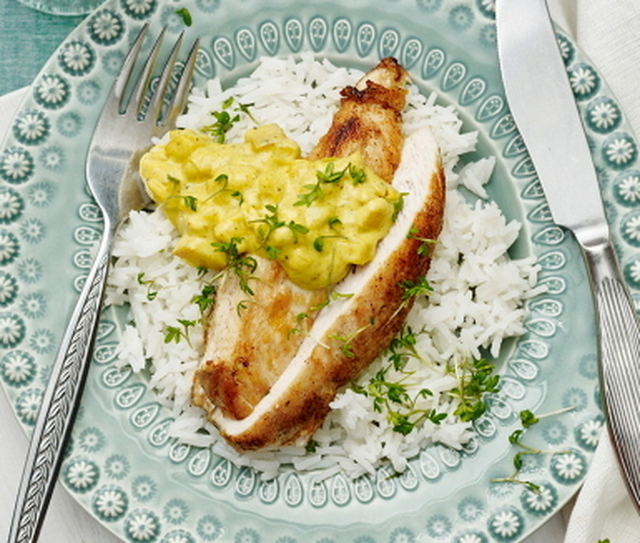 Kyckling med curry och äpple