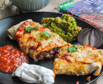 Veganska enchiladas på Knorrs färdiga Vego Chili Sin Carne