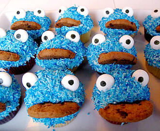 Cookie monster cupcakes