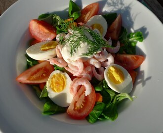 sallad med räkor & ägg