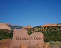 Garden of the Gods på morgonen, Red Rocks på kvällen