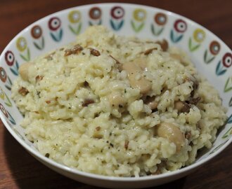 Risotto med kantarell och bönor