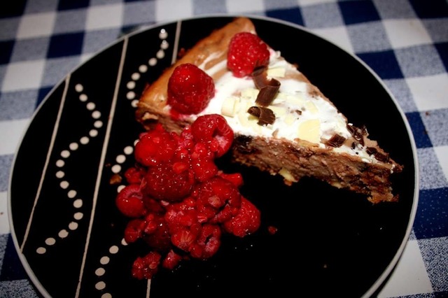Nougat cheesecake med mörk choklad