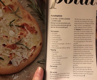 Pizza m potatis, lök o chèvre