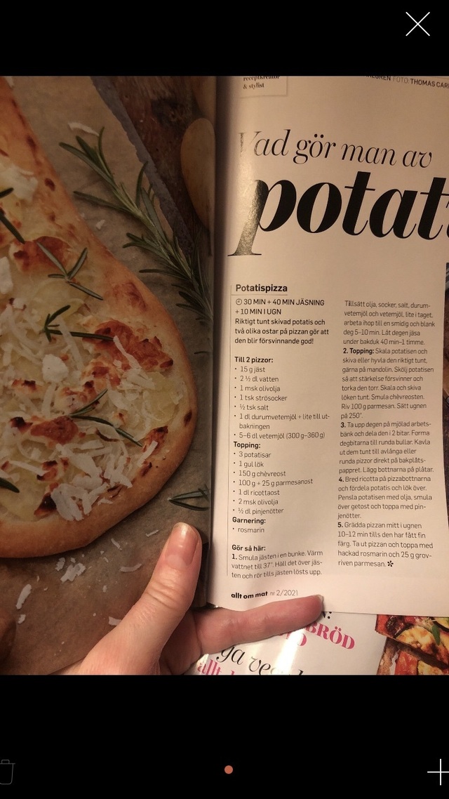 Pizza m potatis, lök o chèvre