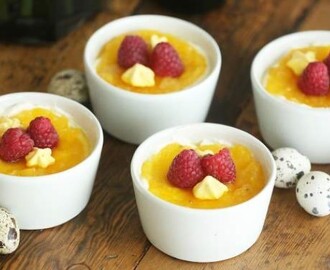 Citronpannacotta med mangopuré