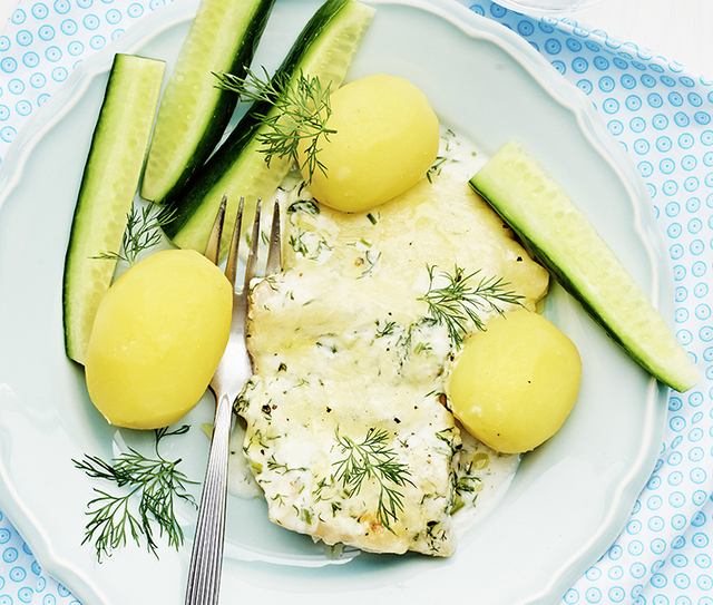 Fiskgratäng med dill