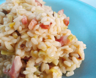 Risotto con porro e pancetta