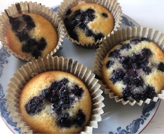 Kladdkakemuffins med blåbär