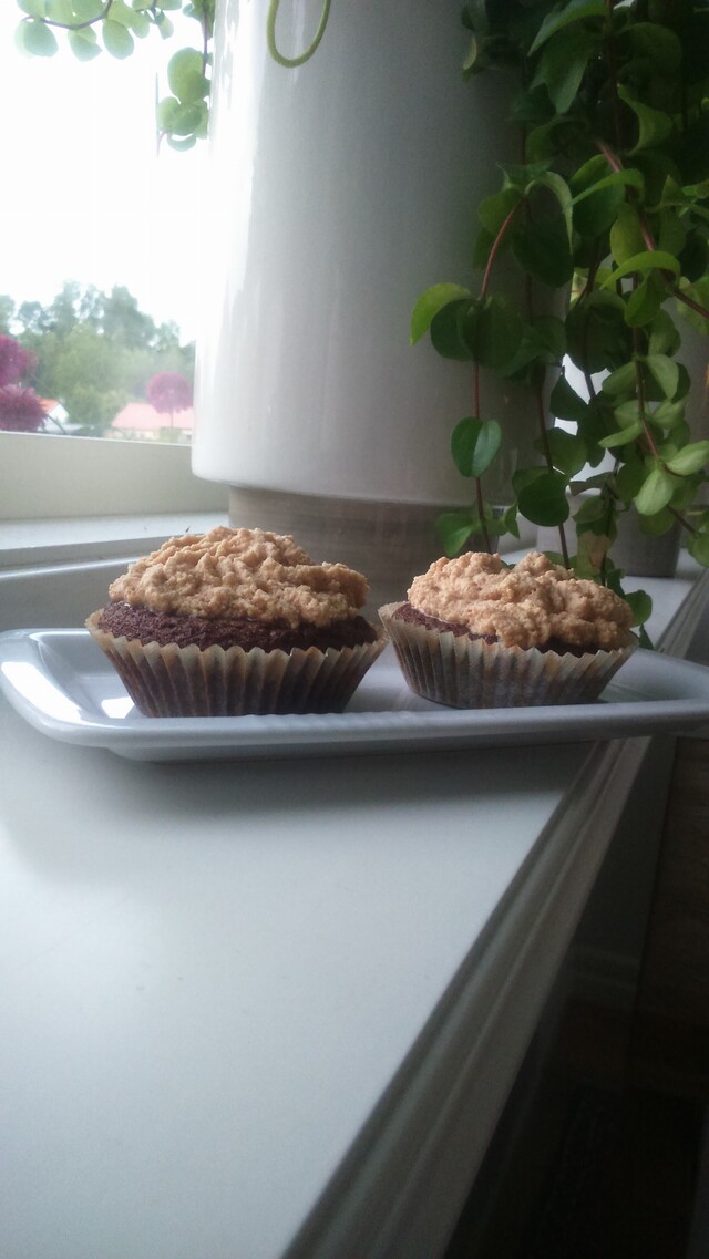 Recept: Dumlecupcakes (Chokladcupcakes med dumle & dumlefluff)