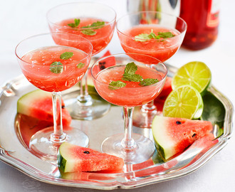 Campari soda med vattenmelon, lime och mynta