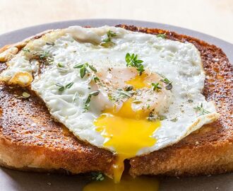 Easy Croque-Madame (Ham and Grilled Cheese Sandwich with Fried Egg)