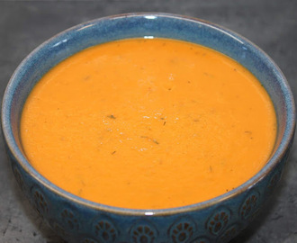 Morotssoppa med tomat, dill och färskost