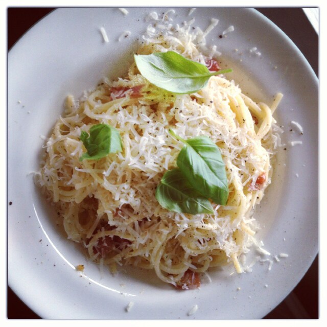 Spaghetti Carbonara fick det bli till mellanmål/tidig middag idag.