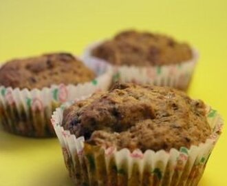 Bananmuffins med choklad och valnöt