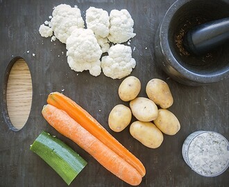 Fisk i ugn med franska smaker och stuvade grönsaker