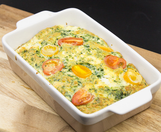 Oven Omelet with Spinach and Tomato
