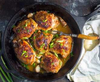 Miso-Butter Chicken with Garlic Pan Sauce