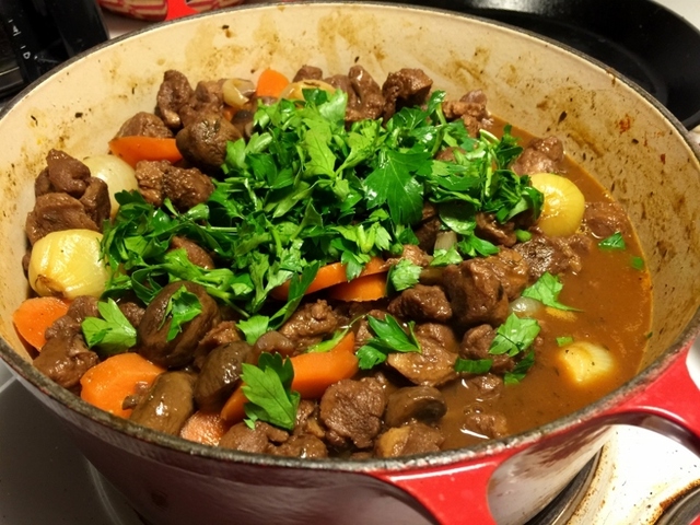 Vegetarisk boeuf bourguignon