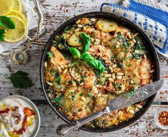 Laxpudding med smak av Medelhavet