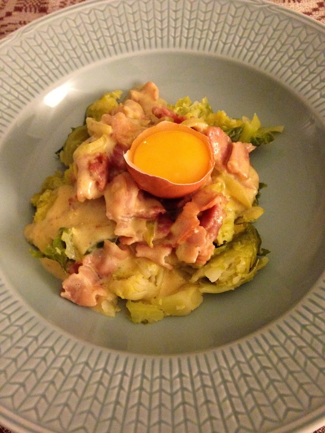 Brysselkål Carbonara