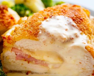 Easy Sheet Pan Chicken Cordon Bleu & Dijon Cream Sauce