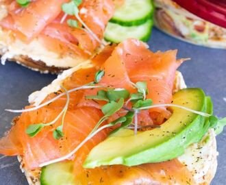 Smoked Salmon Breakfast Bagel | Recipe | Salmon breakfast, Smoked salmon breakfast, Breakfast bagel