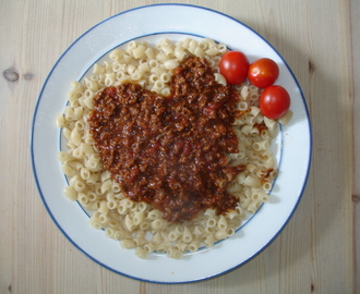 Tinas bästa köttfärssås alternativt vegetarisk