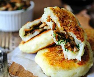 Vegan Potato Cakes stuffed with Mushrooms