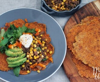 Hemlagade glutenfria tortillabröd och tacoköttfärs utan tillsatser