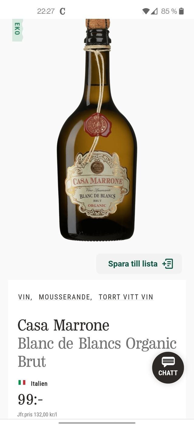 Mousserande Vitt Vin 12% 99 Kr