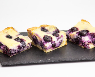 Blueberry Squares with Cardamom and Sour Cream