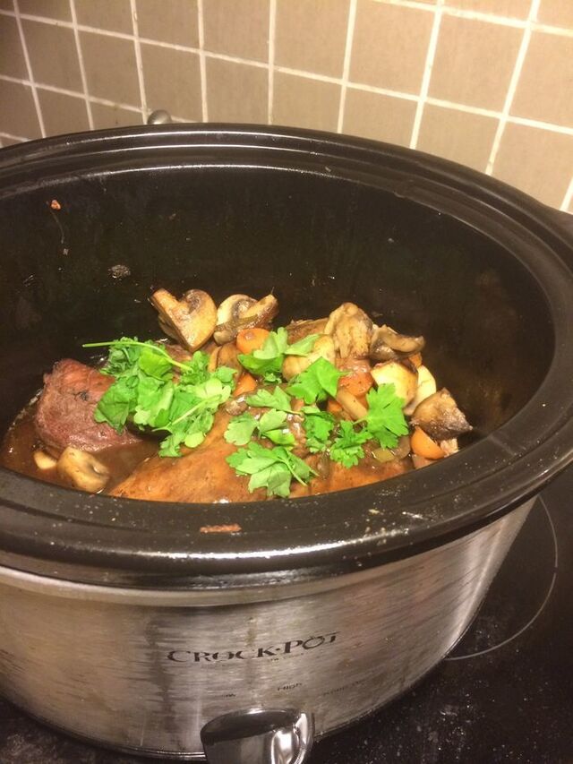 Superenkla och smarriga coq au vin från heta Paris.....