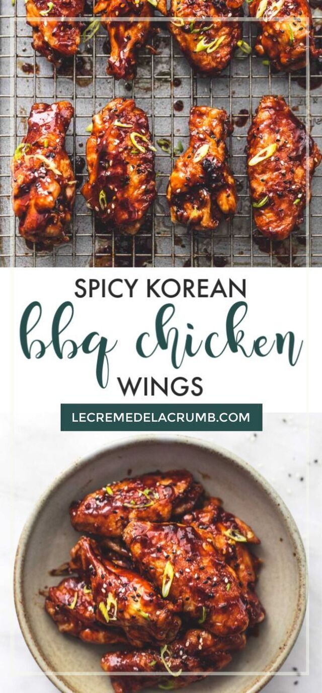 These Spicy Korean BBQ Chicken Wings will change the way you think about chicken wings forever.… | Korean bbq chicken, Sweet and spicy chicken, Chicken wing recipes