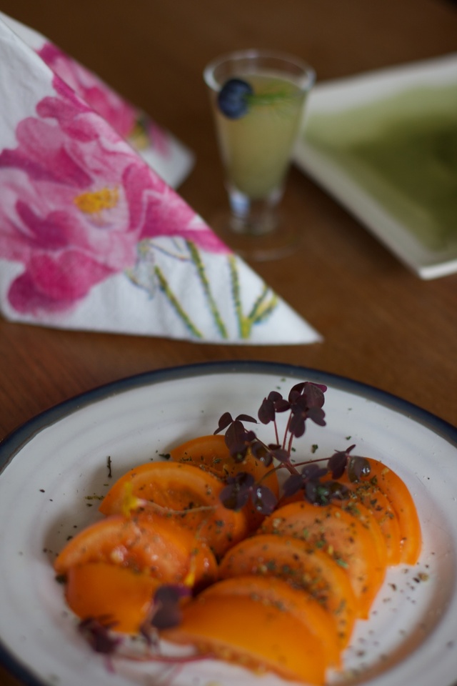 Orangea tomater och ogrässalt