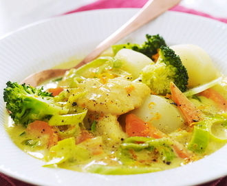 Fiskgryta med apelsin och broccoli