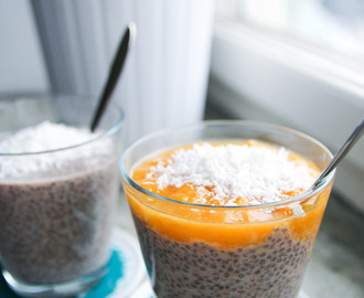 Chiapudding med mangopuré