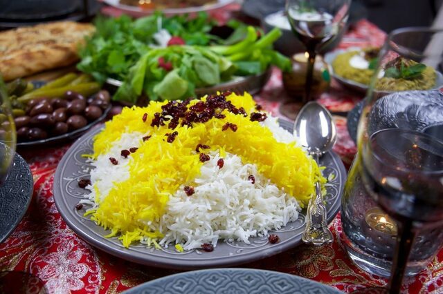 Persiskt ris med saffran