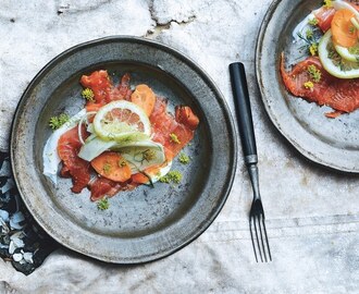 Smoked Fish Fritters with Beet Vinaigrette