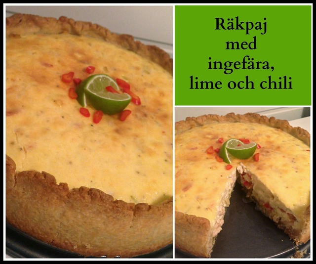 Räkpaj med ingefära, lime och chili