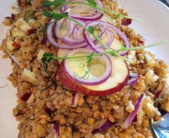 Veckans vegetariska - Linssallad med äpple, rödlök och kardemumma