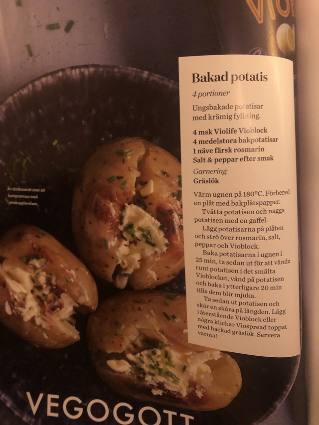 Bakad potatis m smör o rosmarin