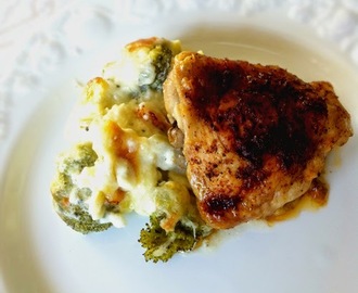 Lchf broccoligratäng med ugnsbakad kyckling