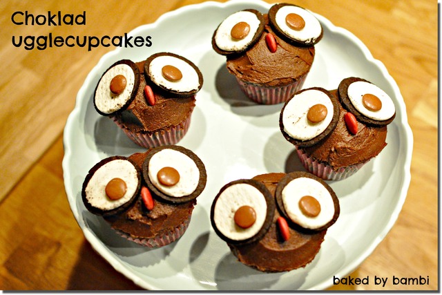 Choklad ugglecupcakes