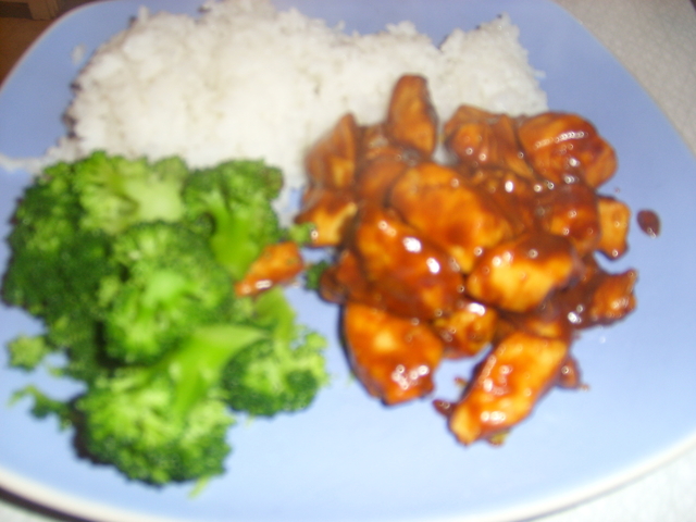 Chinese orange chicken stir-fry