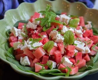 Sallad med vattenmelon och fetaost | Fredriks Fika