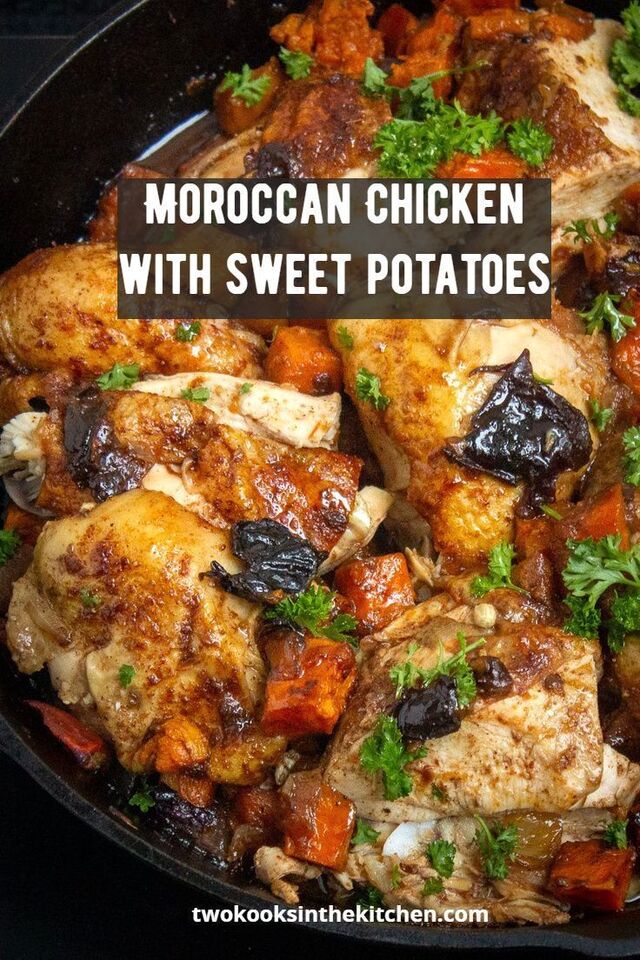 Moroccan Chicken With Sweet Potatoes | Recipe | Morrocan chicken recipe, Chicken dinner recipes, Tagine recipes